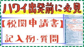 ハワイ税関申告書