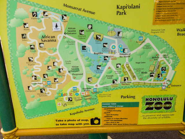 ホノルル動物園の地図